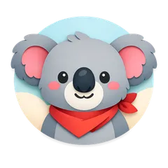 Cute cartoon-style panda face with playful accessory, featuring bold flat color blocks and thick outlines.